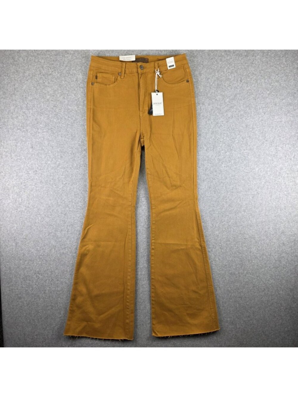 Judy Blue Jeans Womens 9/29 Flare Marigold High Rise Garment Dyed Stretch NWT